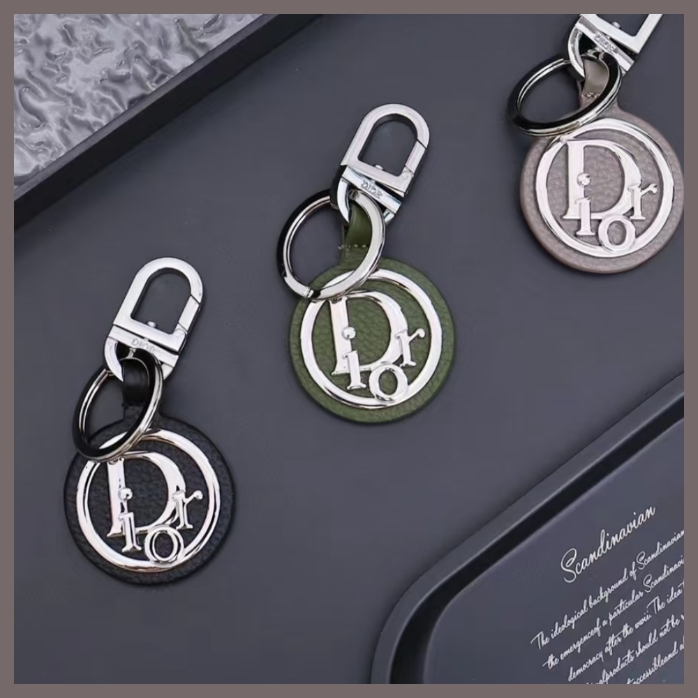 DIOR刻印入り♪】オブリーク グレインドカーフスキン (Dior/キーケース