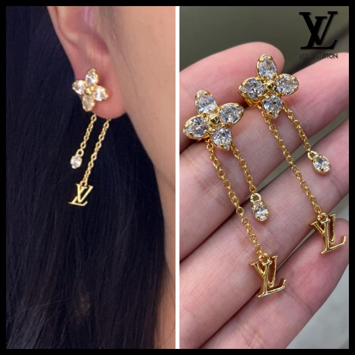 国内発◇揺れるロゴがかわいい◇ルイヴィトン ピアス LV ダズル (Louis