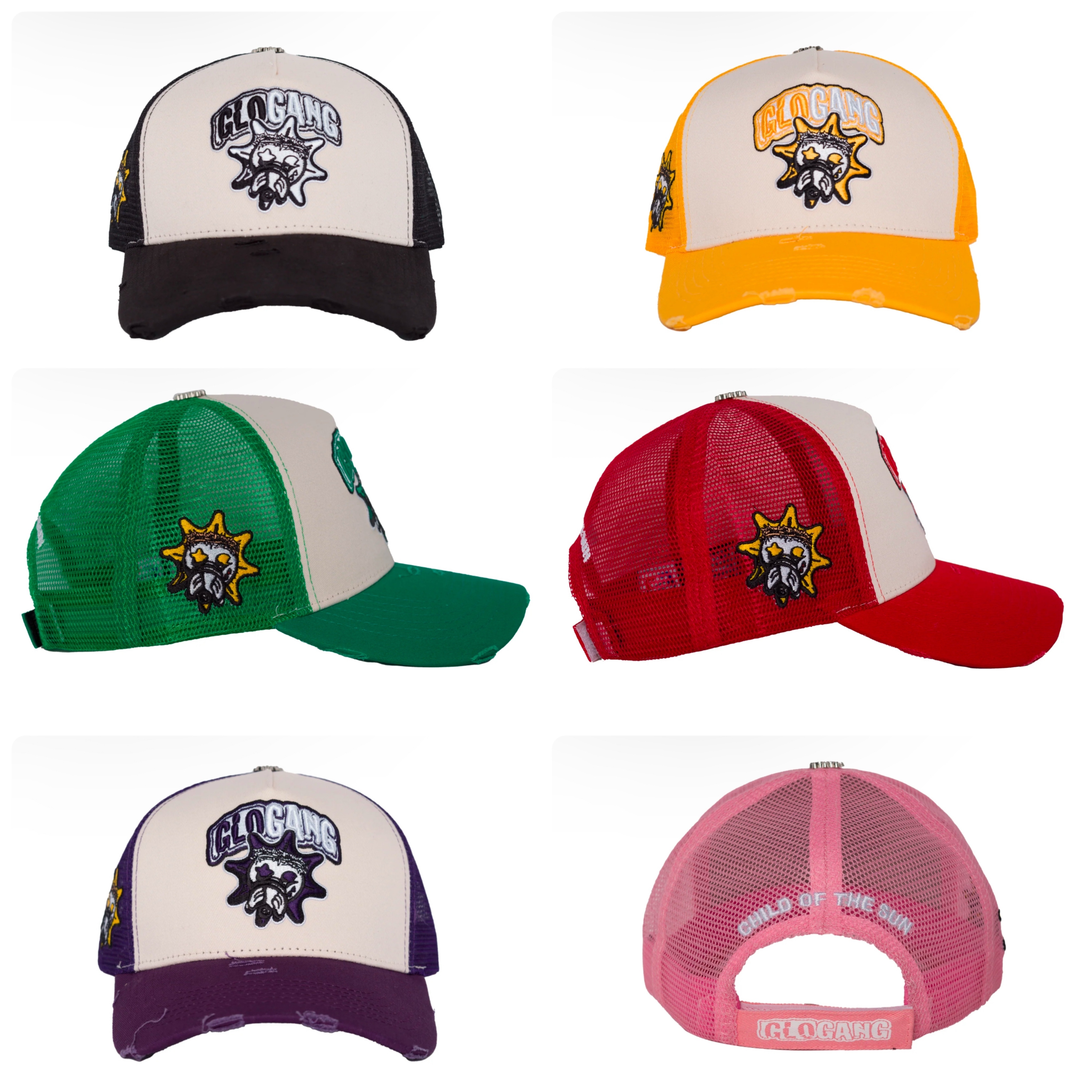 GLOGANG メッシュ トラッカーハット 6色 関税送料無料 (Glo Gang