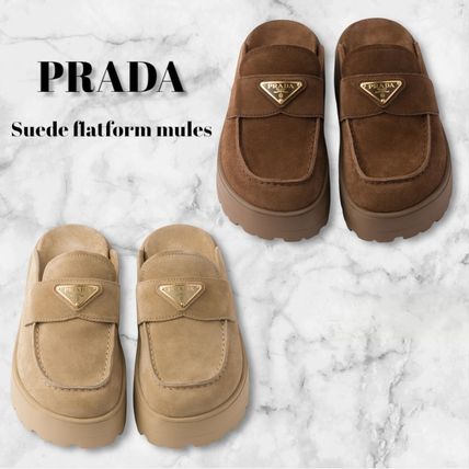 スエード PRADA(プラダ) サンダル・ミュール(レディース) - ブランド