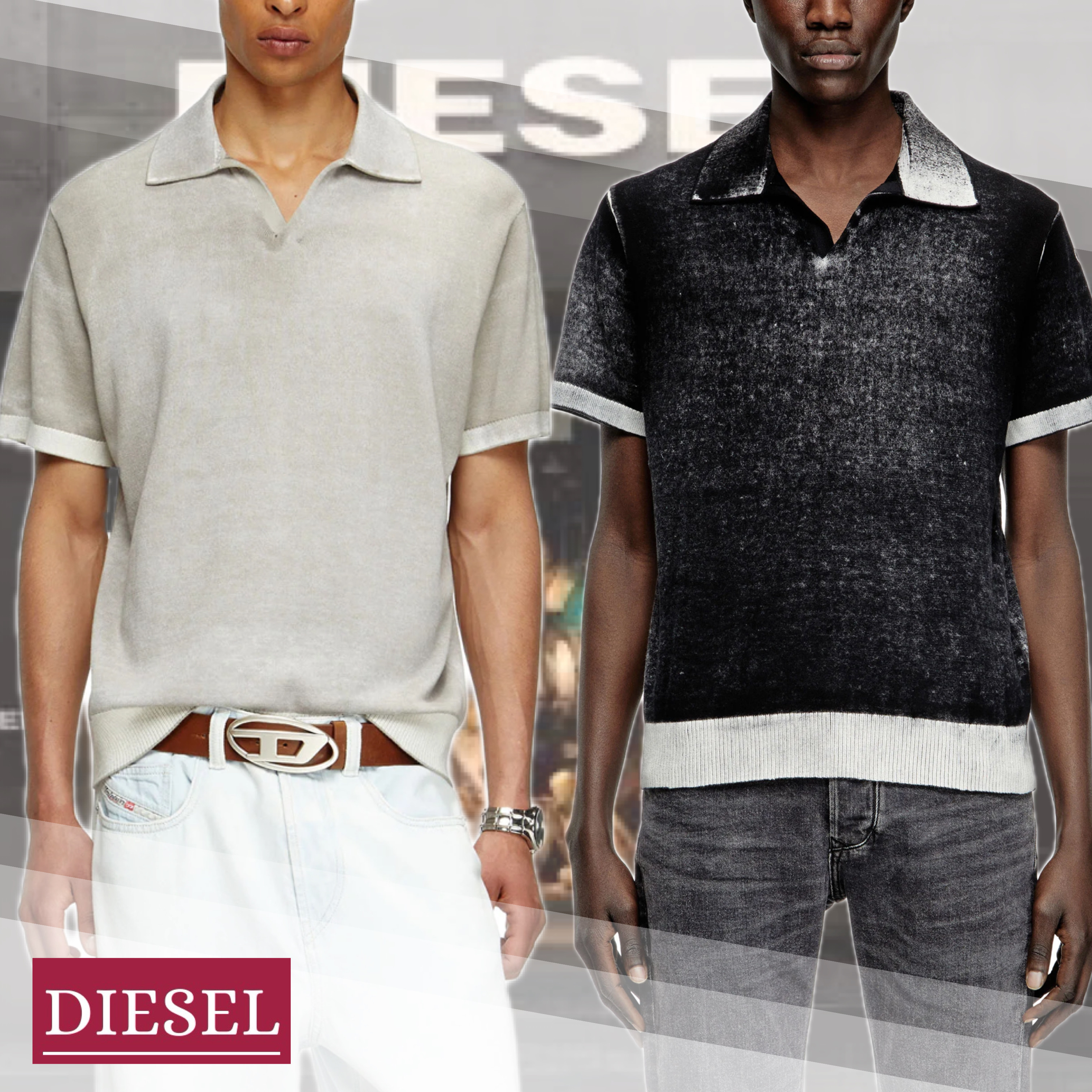 国内直営【DIESEL】K-LORENZO-SS ポロニット 送料込 (DIESEL/ニット