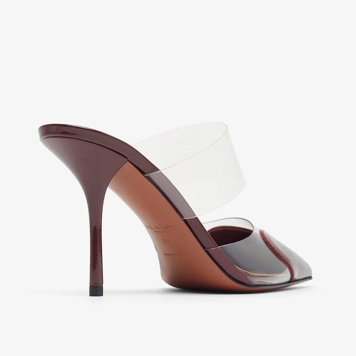ALAIA｜Coeur パテントカーフスキン製ミュール ダークレッド (ALAIA
