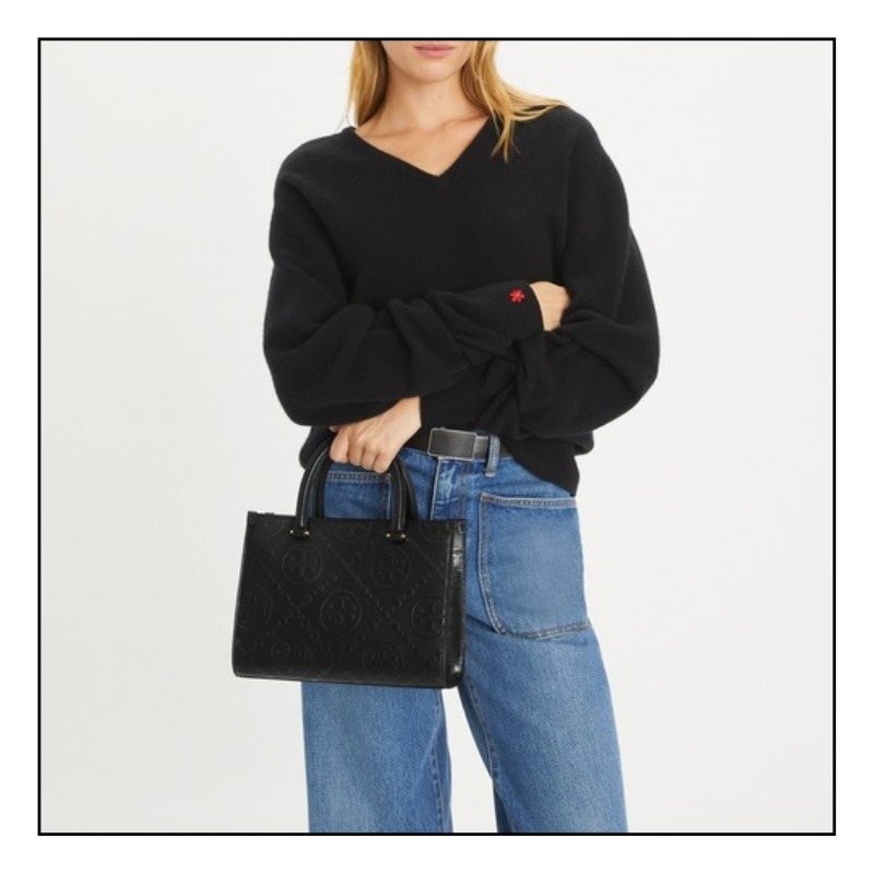 Tory Burch】Tモノグラム トップハンドル エンボストート (Tory Burch