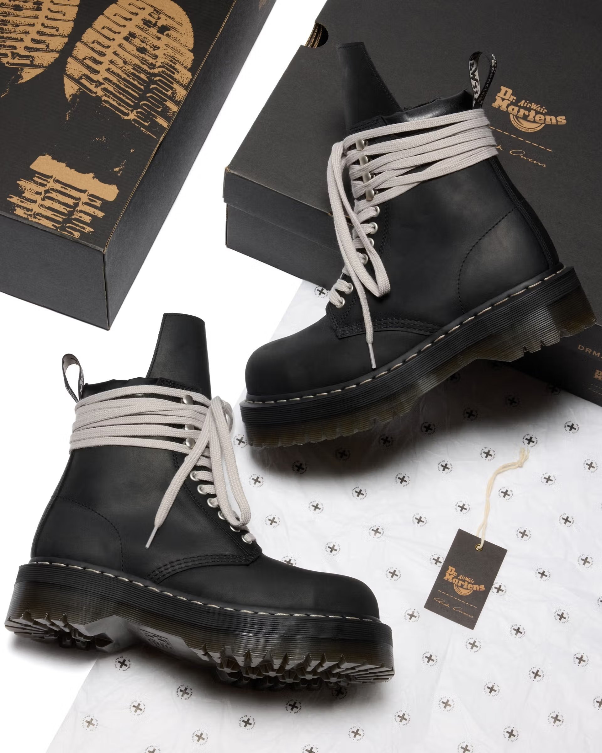 Rick Owensx Dr. Martens】QUAD SOLE STEEL TOE BOOT (RICK OWENS