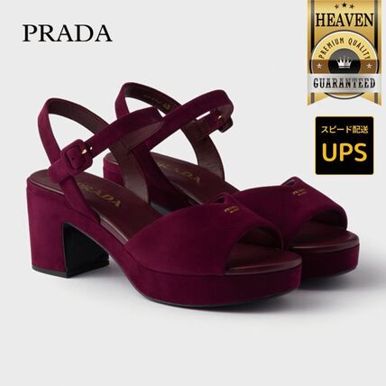 レッド（赤）系 25cm PRADA(プラダ) サンダル・ミュール(レディース