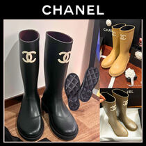 国内発送☆ビッグCCが可愛い☆【シャネル】ロングレインブーツ (CHANEL