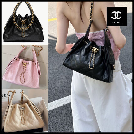 キルティング ベージュ系 CHANEL(シャネル) ハンドバッグ(レディース