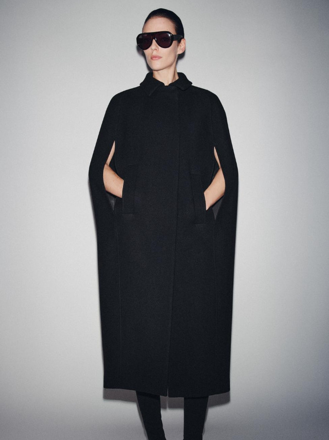 ZARA ZWコレクション 限定版 ウールブレンド ケープコート 新作 (ZARA