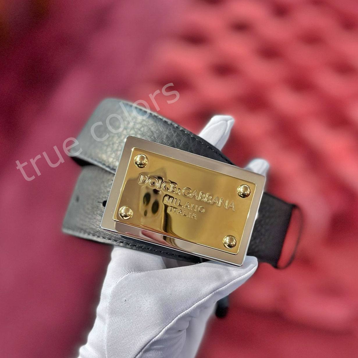 DOLCE&GABBANA 22FW ドルガバ プレートバックル レザー ベルト (Dolce