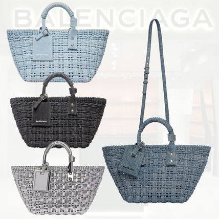 シルバー（銀色）系 BALENCIAGA(バレンシアガ) かごバッグ(レディース