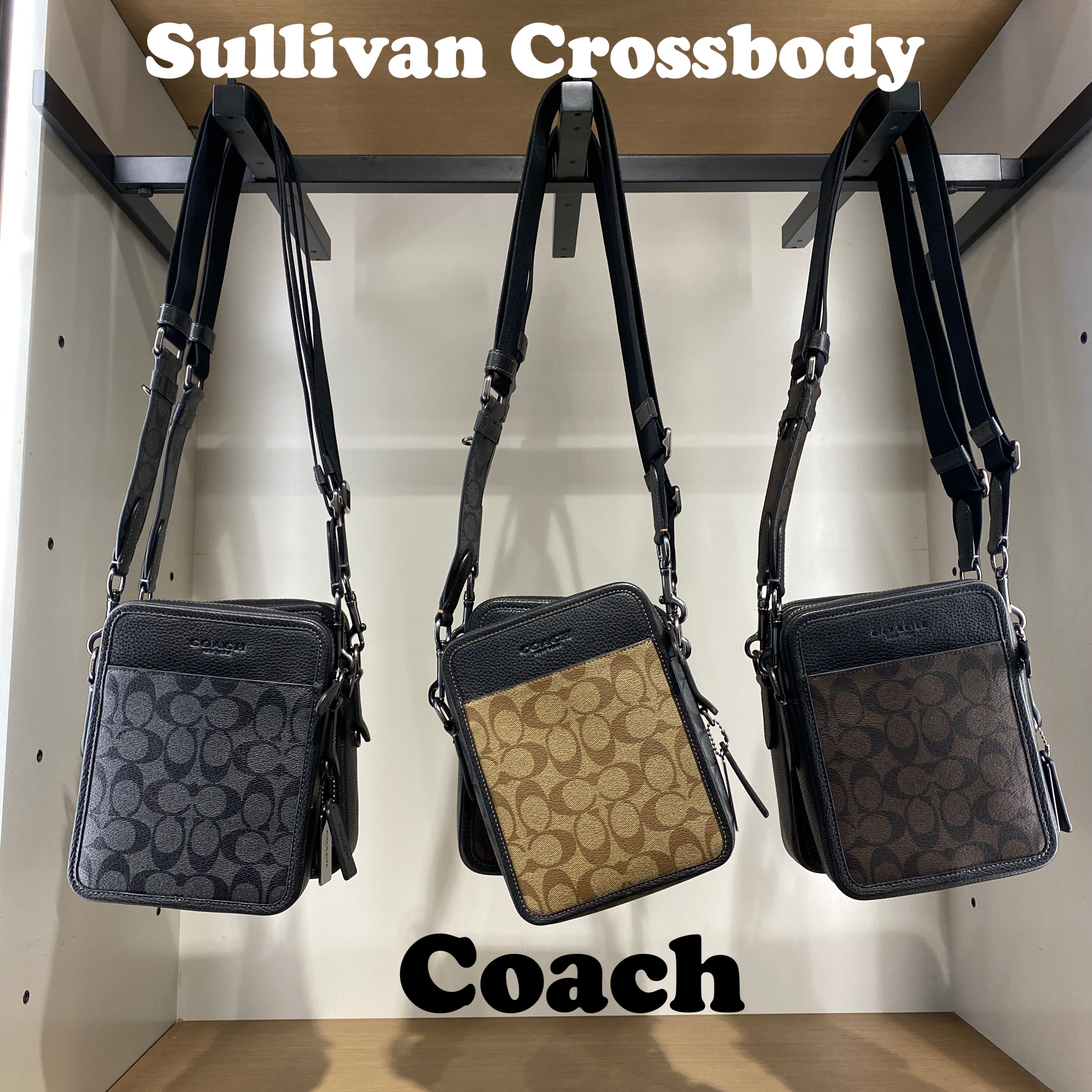 激安 CC090 メンズ☆Coach Sullivan Crossbody Signature Canvas