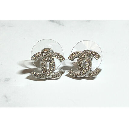 定番☆CHANEL シャネル CCロゴ ピアス クリスタル メンズにも (CHANEL