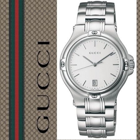 定番商品 ☆ GUCCI グッチ ☆ YA090318 シルバー メンズ腕時計 (GUCCI
