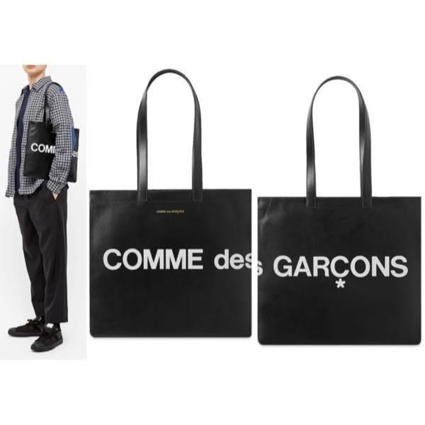 関税込】新作◇COMME DES GARCONS◇ロゴ レザー トートバッグ (COMME