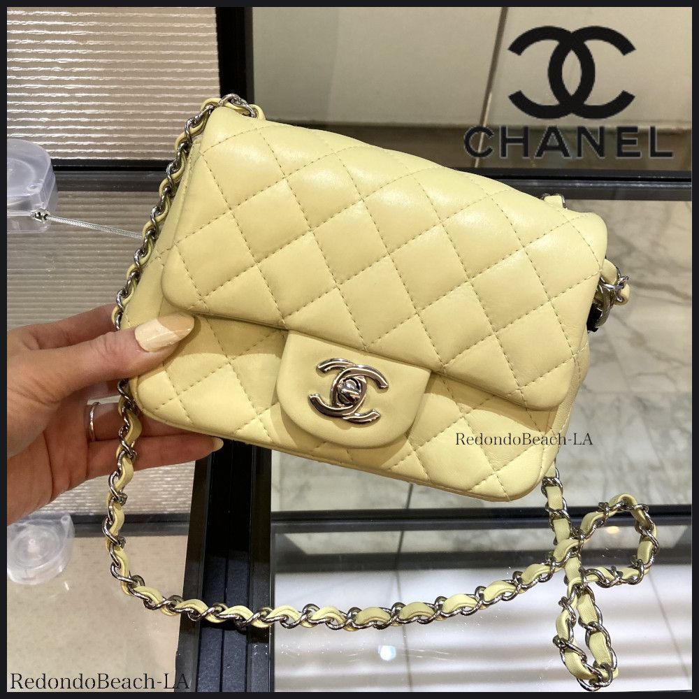 気分はお洒落イエロー☆CHANEL☆ショルダーバック☆シルバー金具