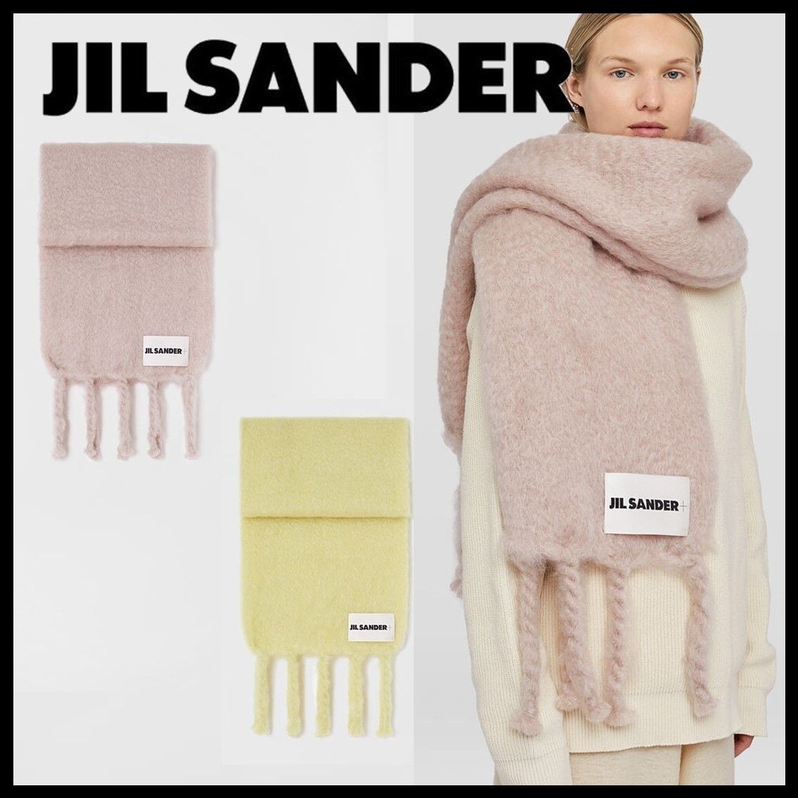 直営店買付☆JIL SANDER ウール モヘア マフラー (Jil Sander/マフラー