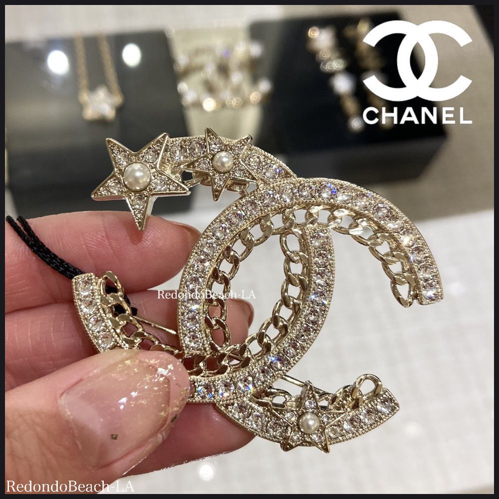 誰よりも煌めきを放つ】CHANEL☆ブローチ☆シャンパンゴールド (CHANEL