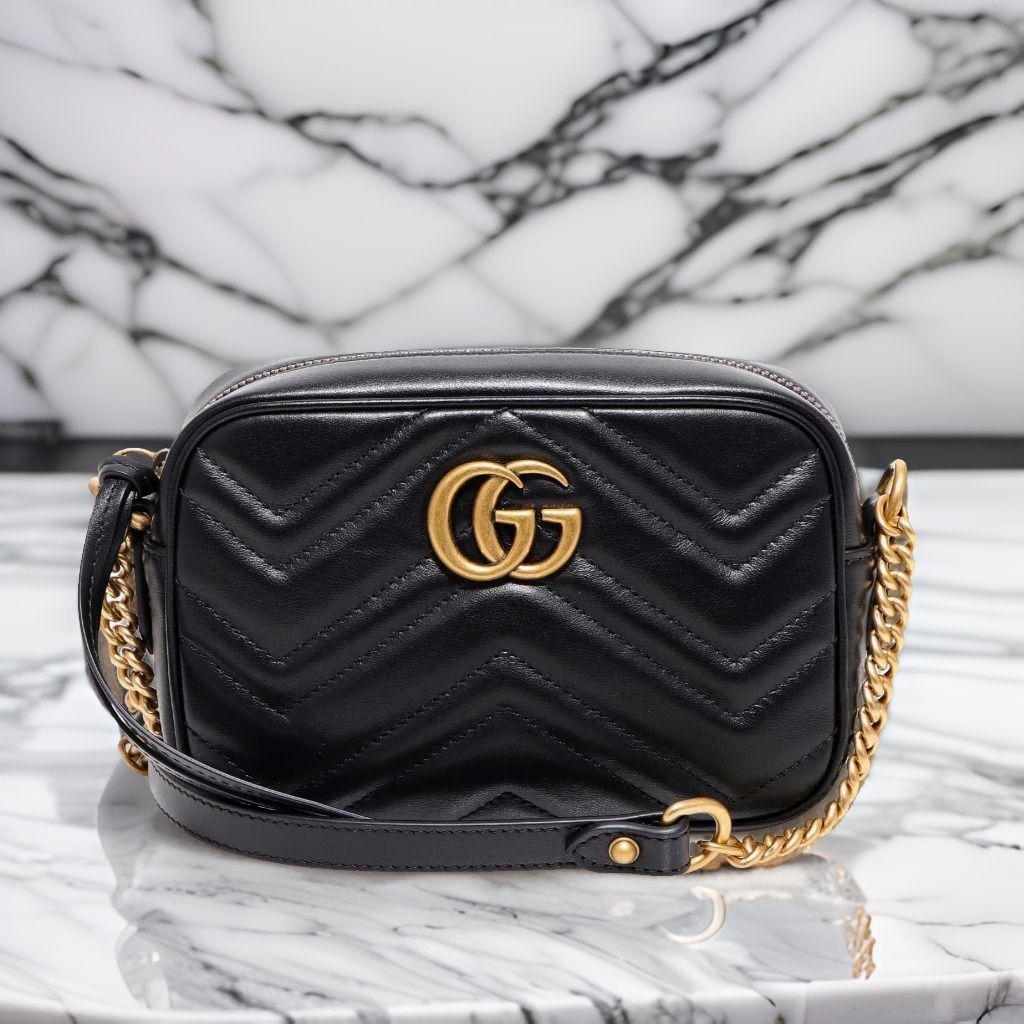 GUCCI】フロントGGロゴマテラッセレザーバッグ 送料関税込み (GUCCI