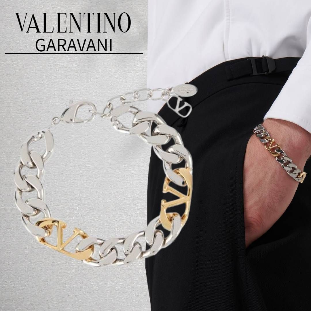 ギフトにも【Valentino garavani】Vロゴ チェーン ブレスレット
