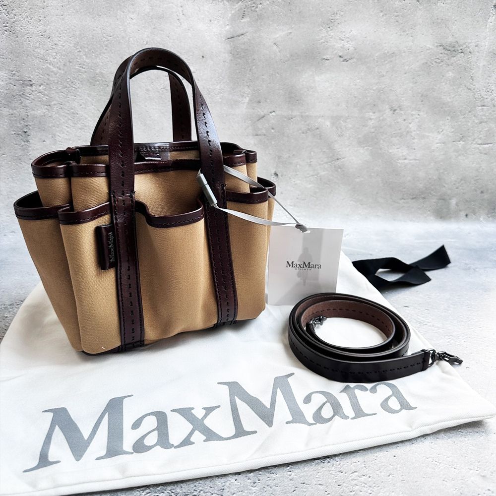 MAXMARA ［ジャルディニエーラ］キャンバス ミニ トートバッグ (Max