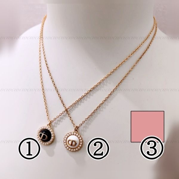 Christian Dior◇Petit CD/パール/ネックレス/-/GLD/トップ有