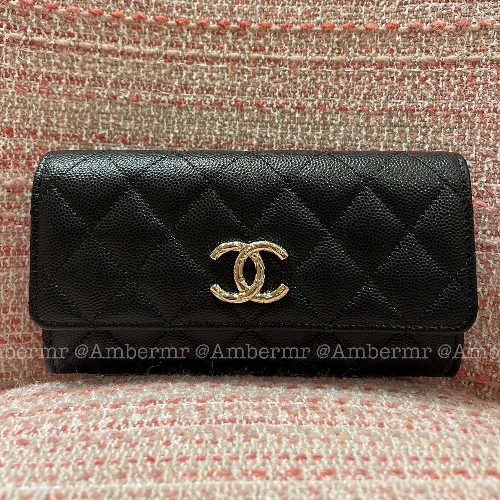 CHANELブラックレザー長財布 キルティングノベルティ商品非売品 CHANEL