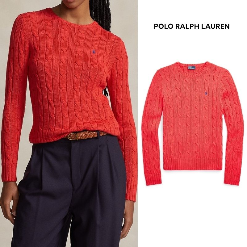 ラルフ ローレン] セーター ケーブルニット レッド (POLO RALPH LAUREN
