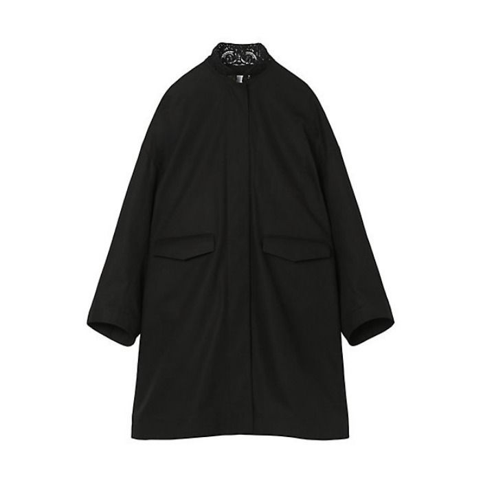 マメクロゴウチ】コード刺繍 コットン オーバーサイズコート (Mame