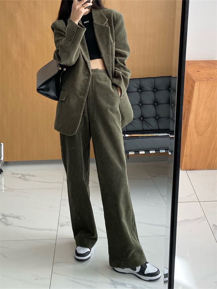 コーデュロイ セットアップ スーツ S~XL 6color (セットアップ