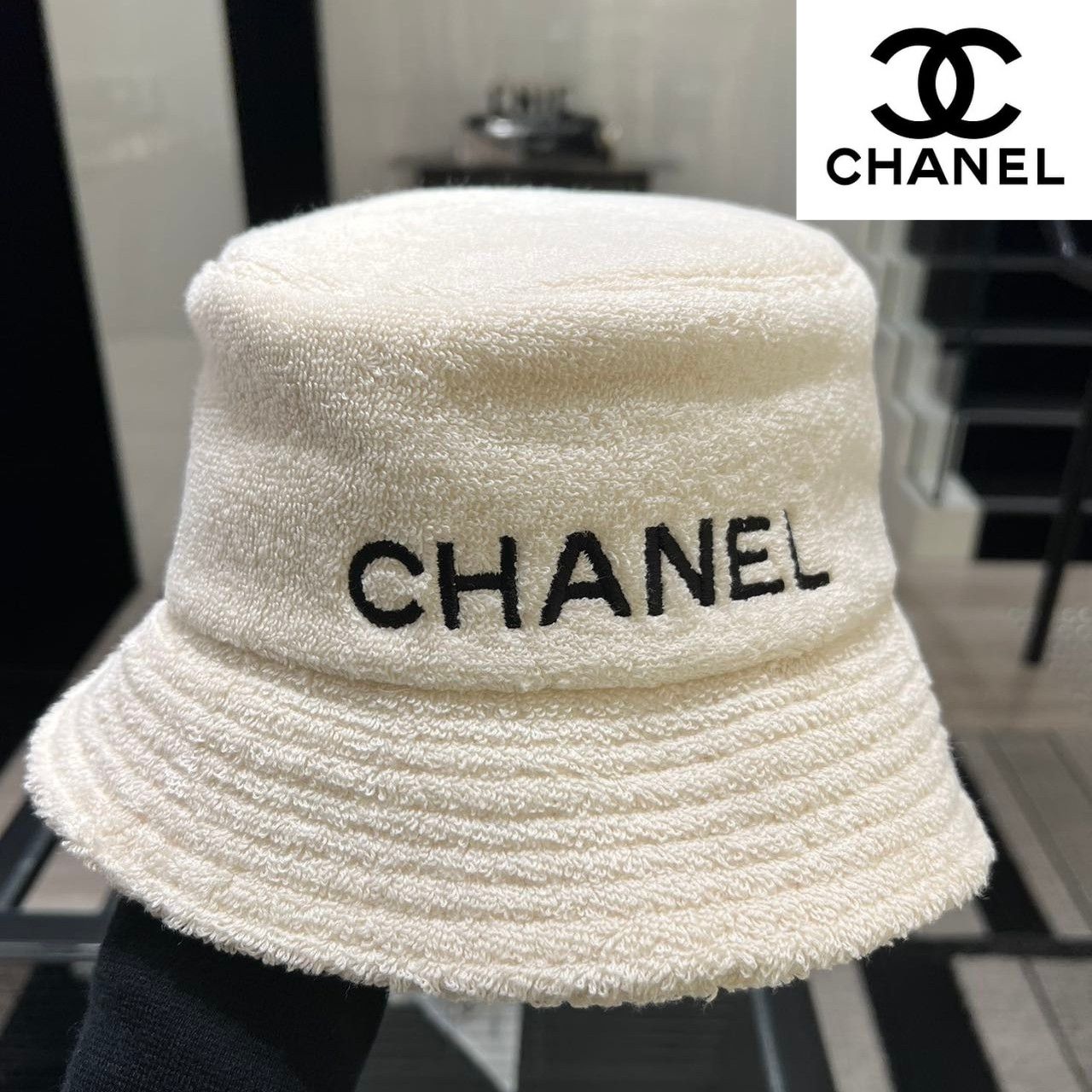 CHANEL】涼しげ素材◎パイル地 シャネル バケットハット (CHANEL