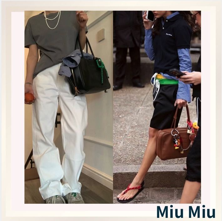 シンプルコーデをラグジュアリーに☆Miu Miu☆ボウリングバッグ