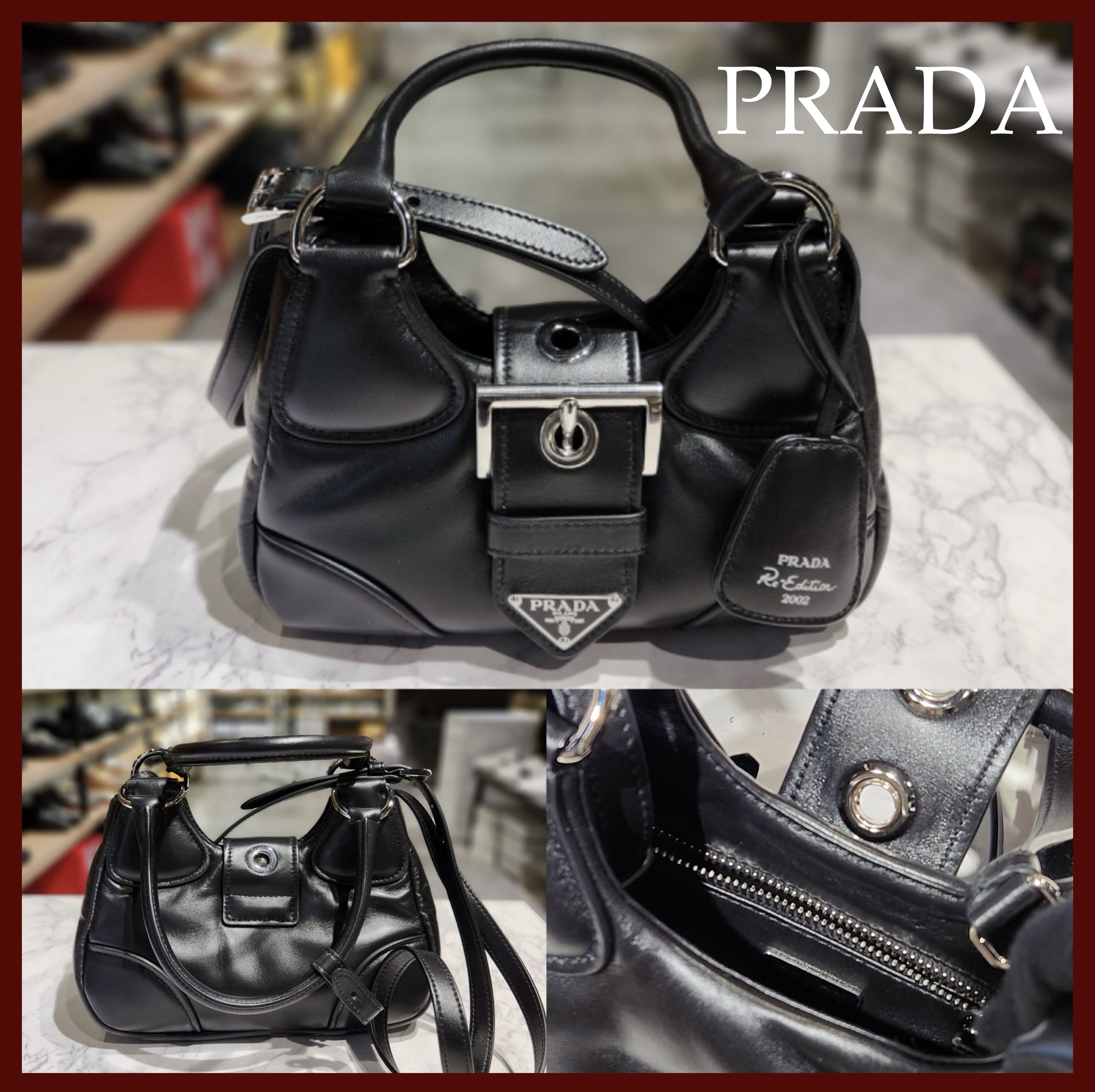 関税込み】PRADA ムーン パデッド ナッパレザー ハンドバッグ (PRADA
