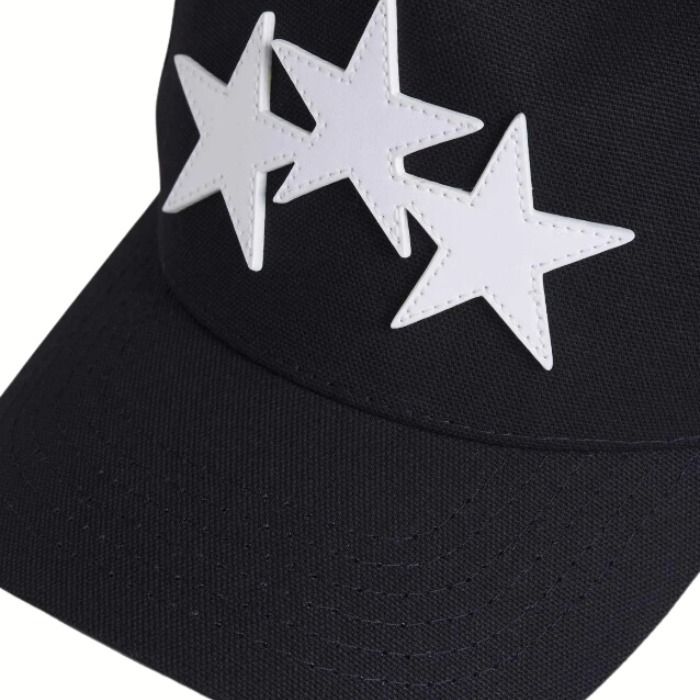 関税送料込【AMIRI】アミリ スリースターメッシュキャップ 黒+白