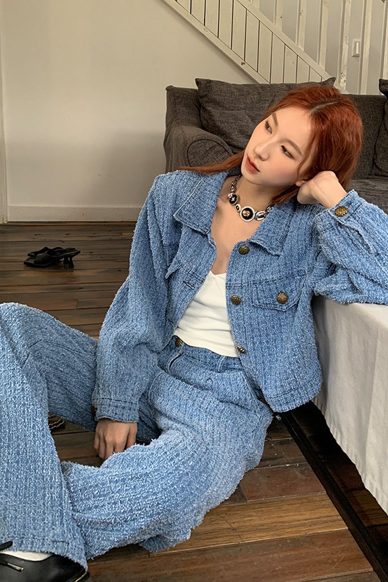 デニム セットアップ 大人カジュアル 綺麗め ジャケット パンツ