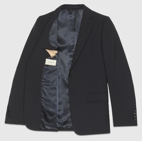 GUCCI《スリム フィット ウール モヘア スーツ》darkblue 直営店