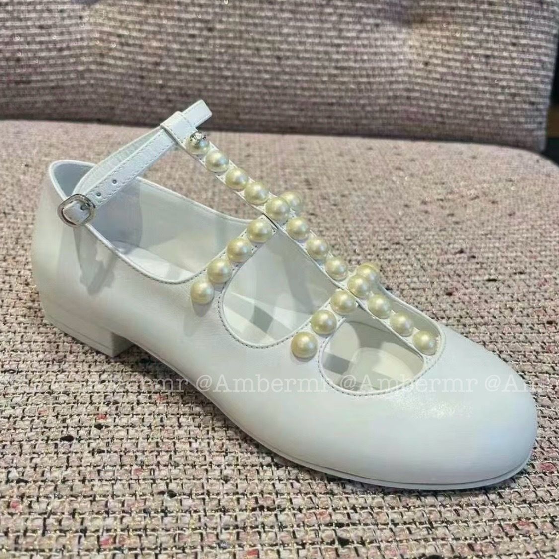 24A CHANEL CC メリージェーン アンクルストラップ パール (CHANEL