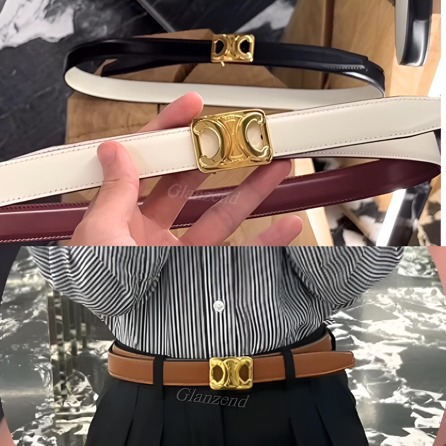 CELINE】ミディアム リバーシブル フレーム トリオンフ ベルト (CELINE