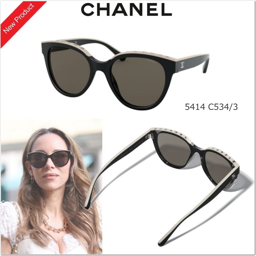新作♡CHANEL 5414 ベージュロゴ サングラス【関税込】 (CHANEL