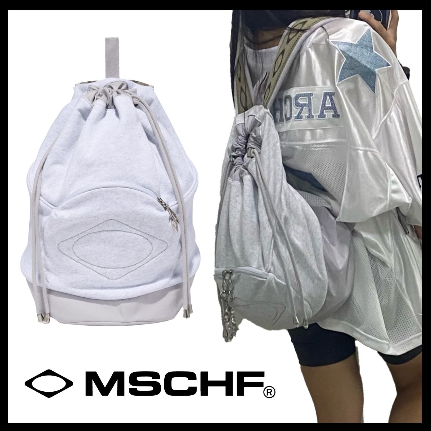 Mischief】Drawstring Duffle Bag ☆韓国人気☆ 追跡付 (MISCHIEF