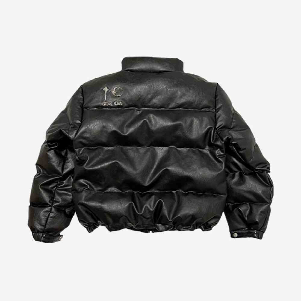 Thug Club】Leather Puffer Jacket ダウンジャケット (Thug Club