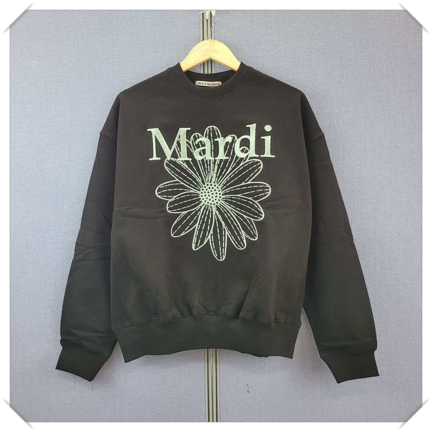 ○Mardi Mercredi○UNISEX SWEATSHIRT NEEDLEWORK_BLACK MINT (Mardi