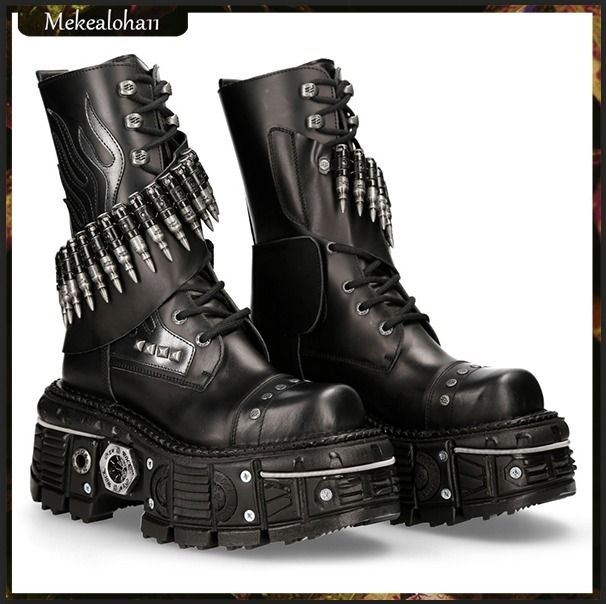 NEW ROCK☆M-297-C4 厚底ブーツ ブラック【関税送料込】 (NEWROCK