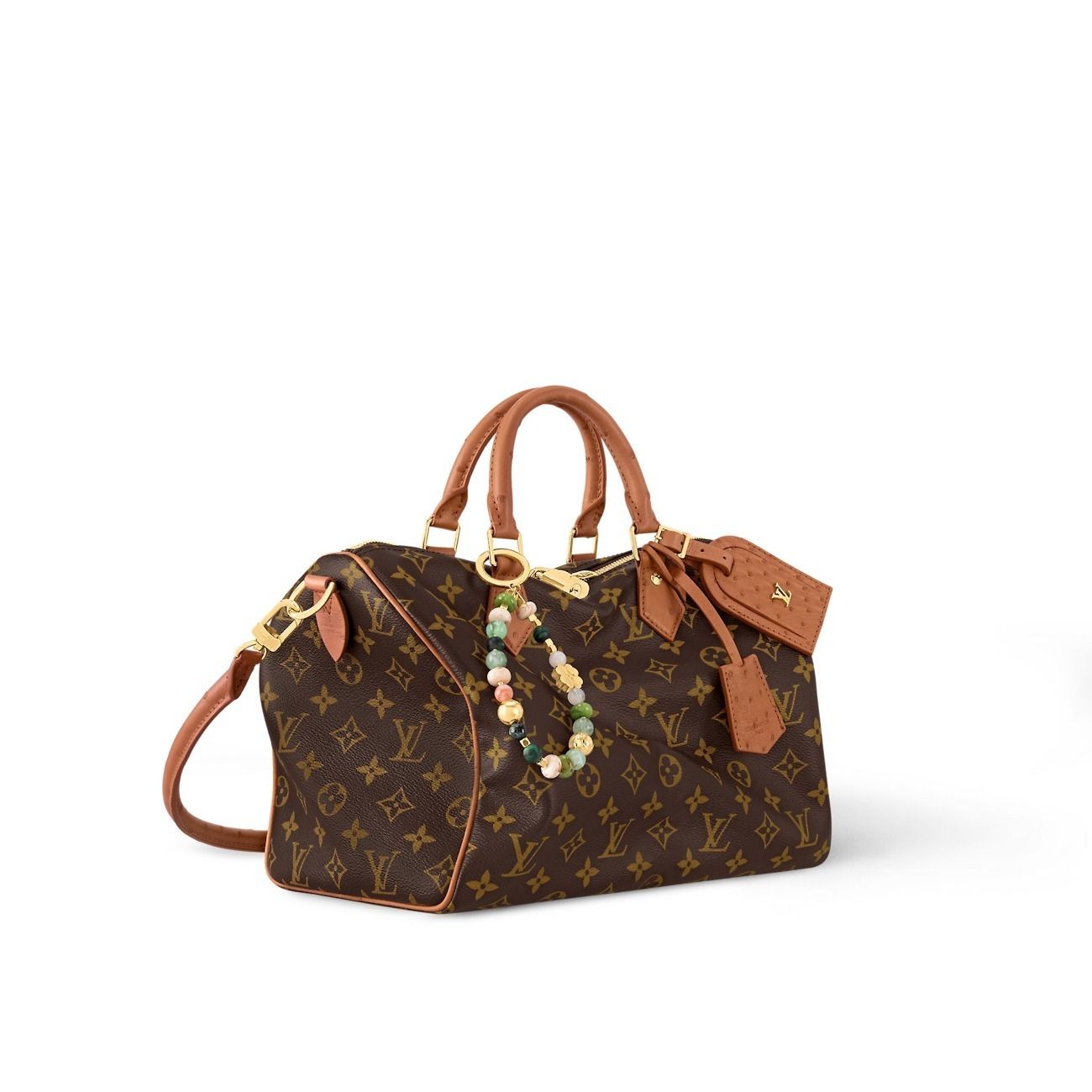LV*Speedy Soft 30 Boho ビーズ装飾付き ボストンバッグ N87212 (Louis