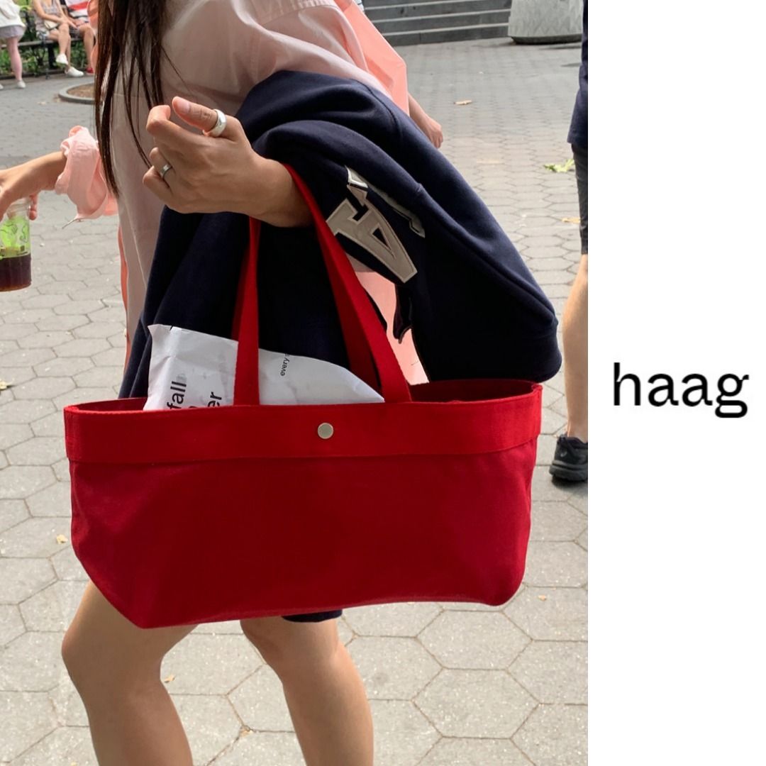 韓国 haag》a baguette bag (red) 人気 ミニトートバッグ (haag/トート