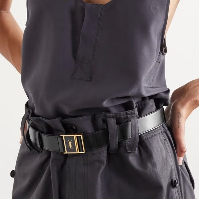 国内発送】サンローラン ベルト Cassandre leather belt (Saint