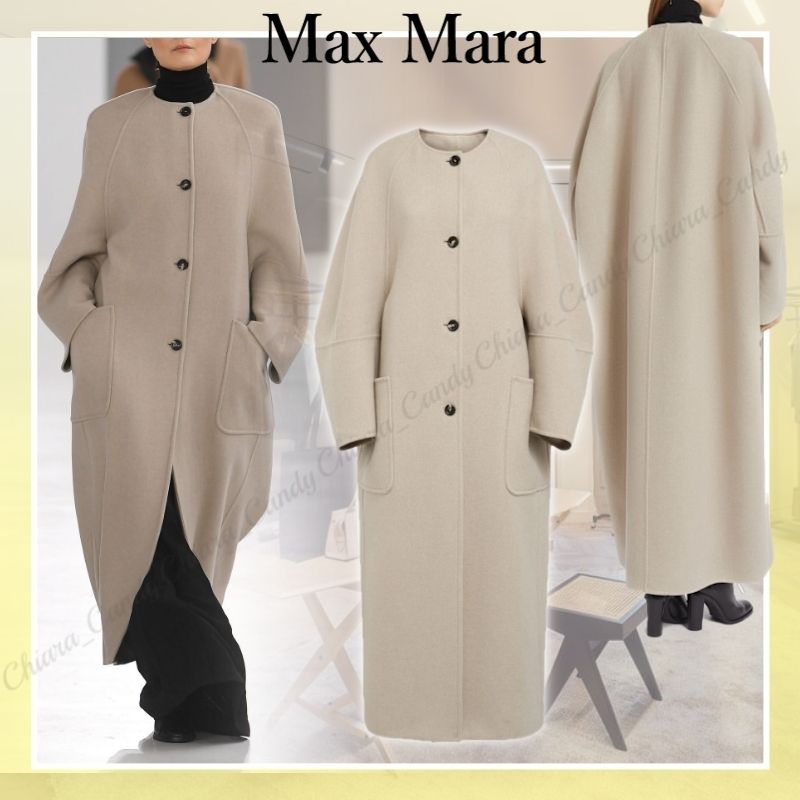 24AW NEW】Max Mara / Album カシミヤ ノーカラーロングコート (Max