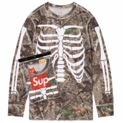 スカルボーン】Supreme × US Hanes サーマルロングスリーブ (Supreme/T