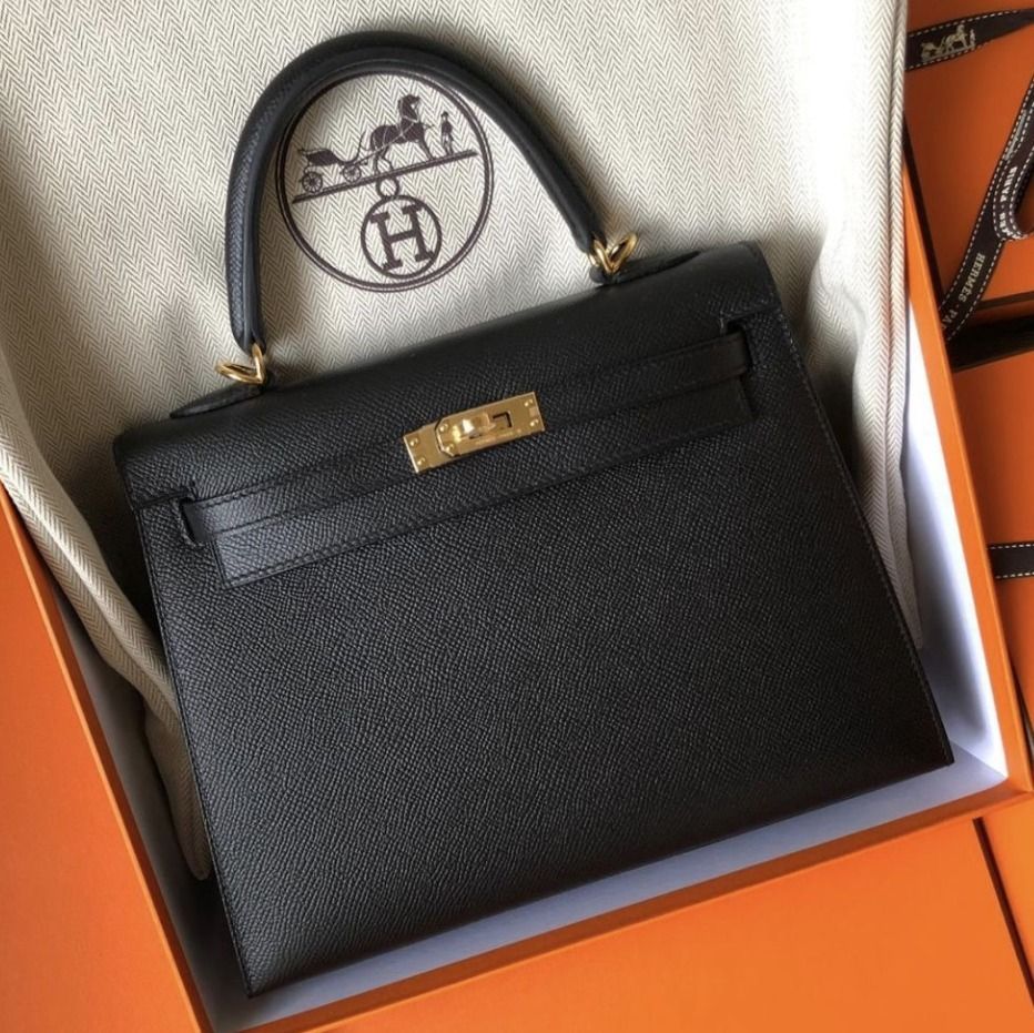 国内発送 エルメス ケリー 25 ブラック 関税負担なし (HERMES