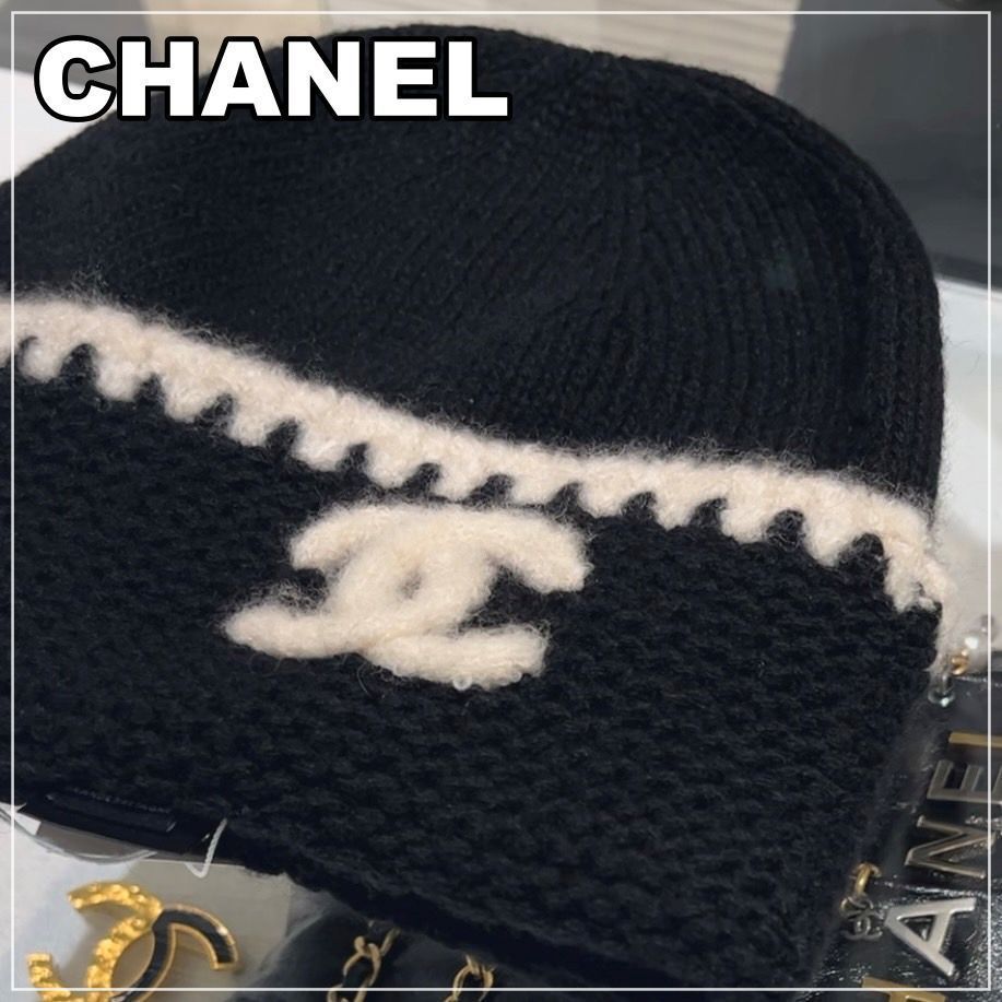 CHANEL《芸能人着用で大人気♪》ニット帽 BK (CHANEL/ニットキャップ
