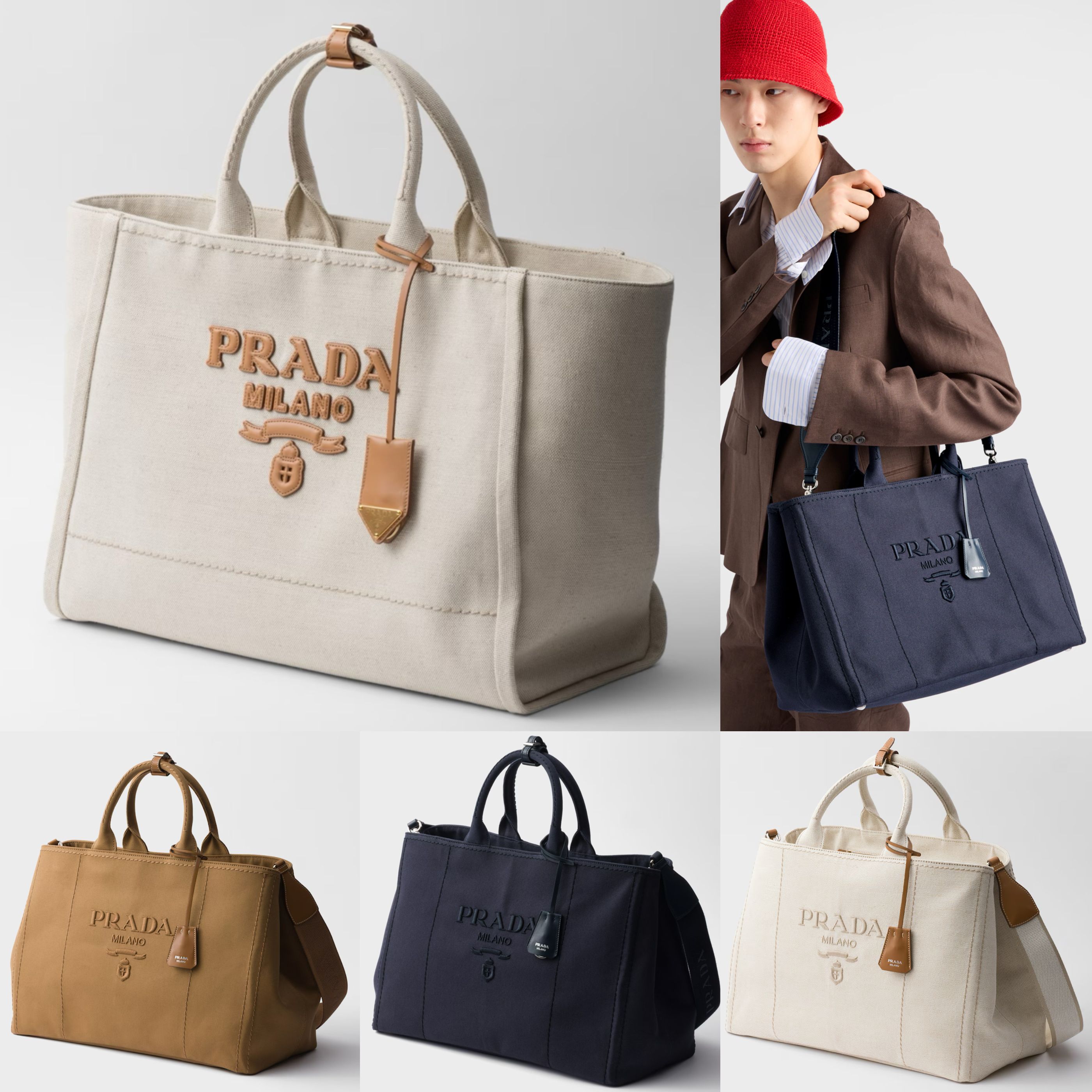 PRADA【入手困難】☆リネン混紡 トートバッグ☆ (PRADA/トートバッグ